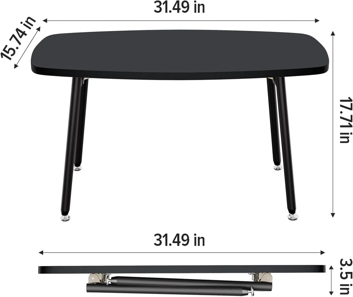 Folding Coffee Table Small Black Tables for - Image 2