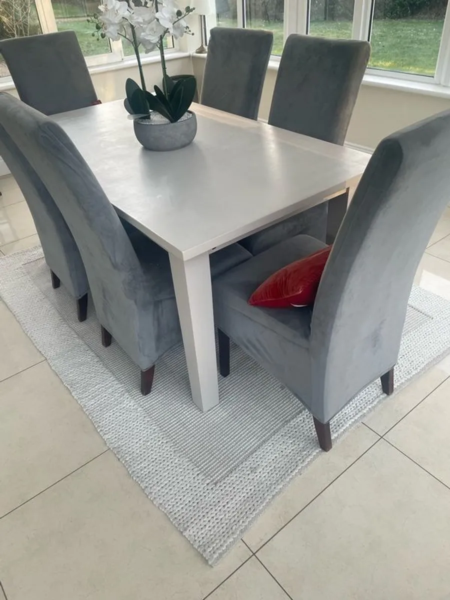 dining table 6 chairs and a dresser - Image 1