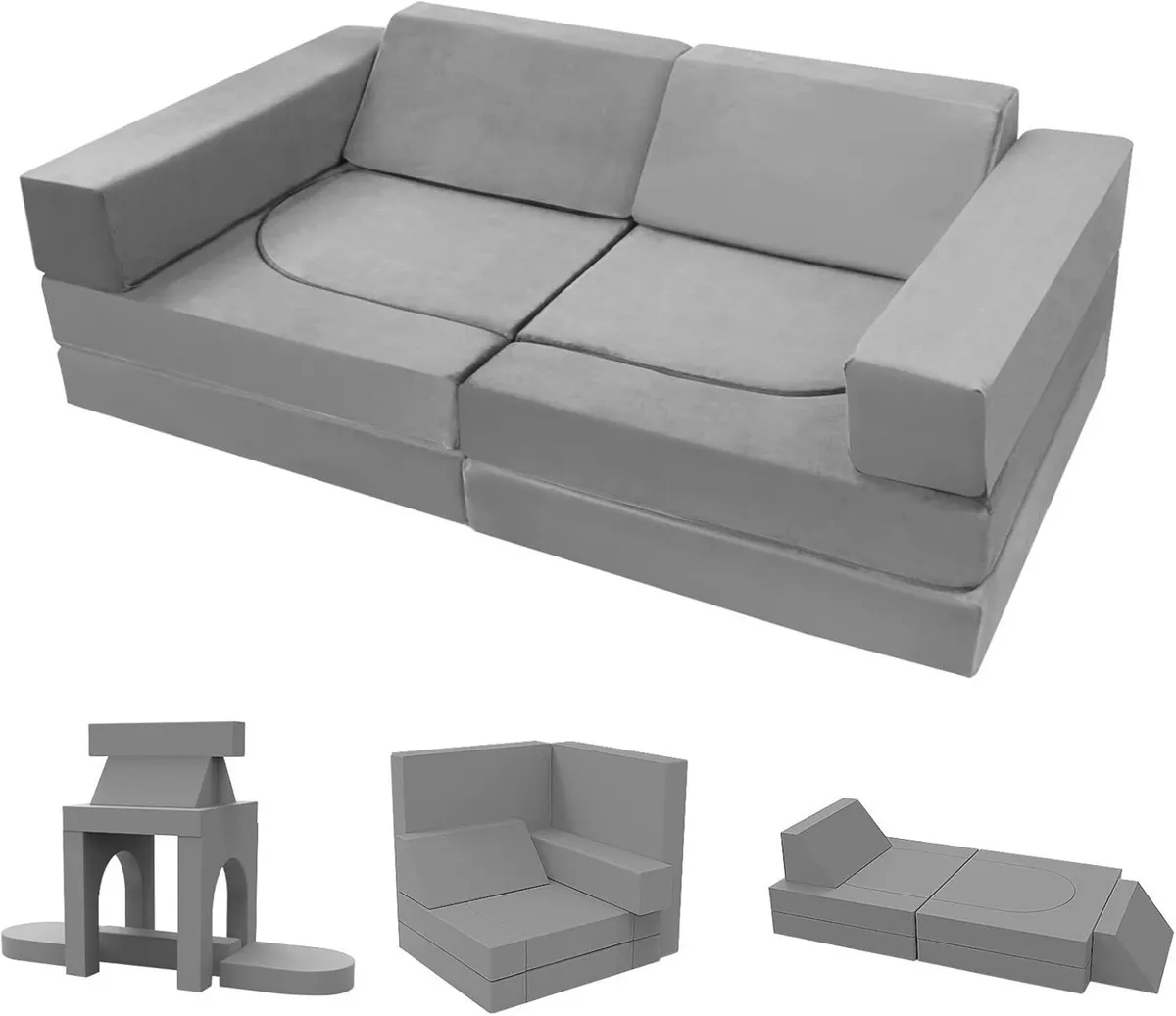 10-Pieces Kids Play Sofa Bed Modular Toddler - Image 1