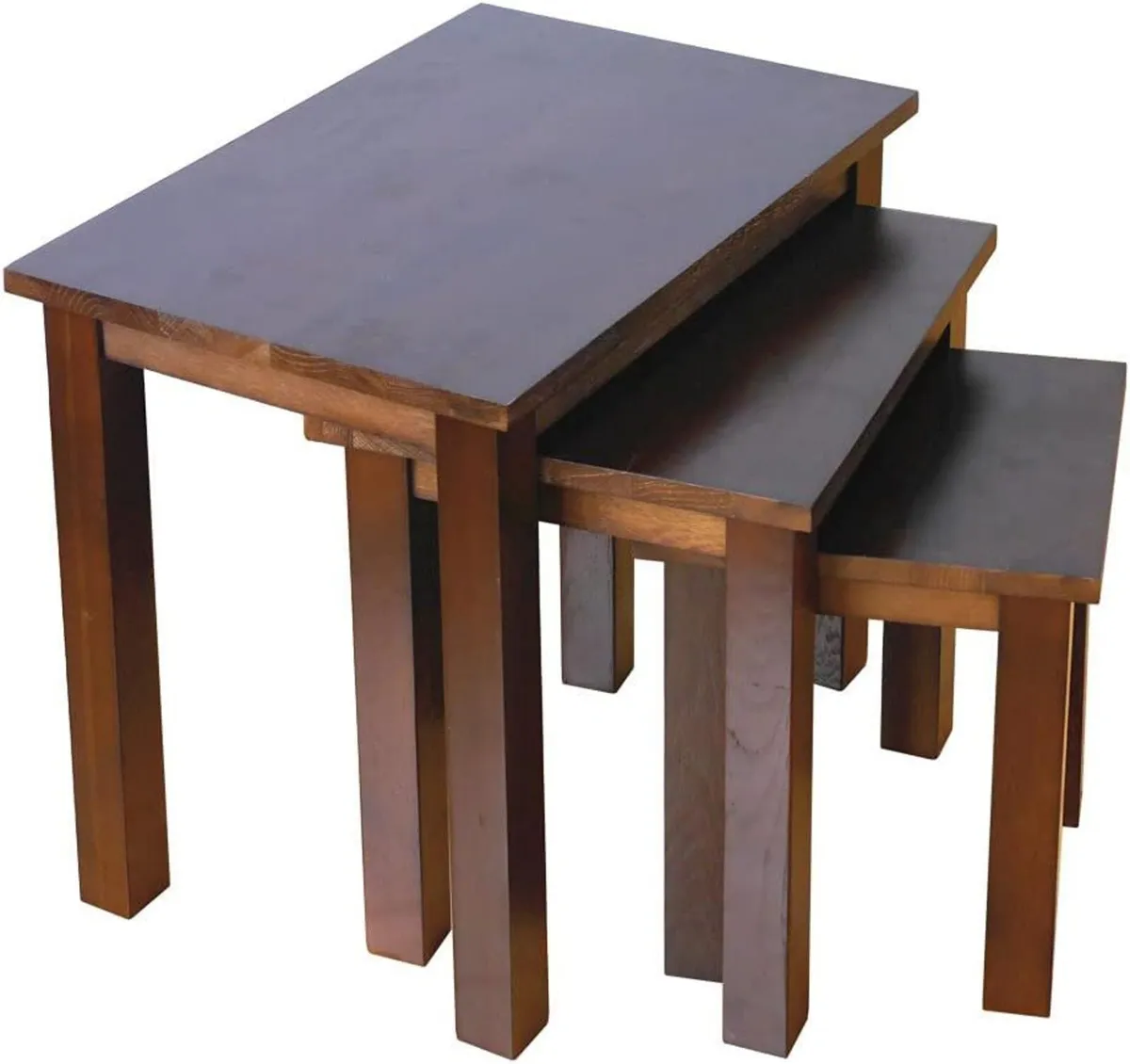 OAK Solid Nest of 3 Tables Coffee Table Small - Image 1