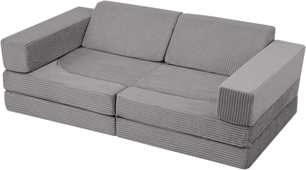 10-Pieces Kids Play Sofa Corduroy Modular Toddler - Image 1