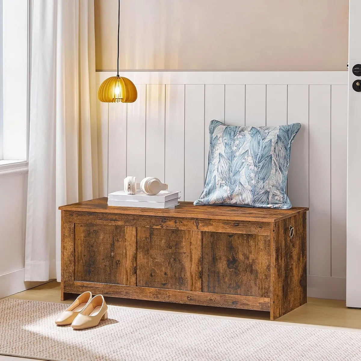 Storage Chest Wooden Bench Blanket Box Storages - Image 4