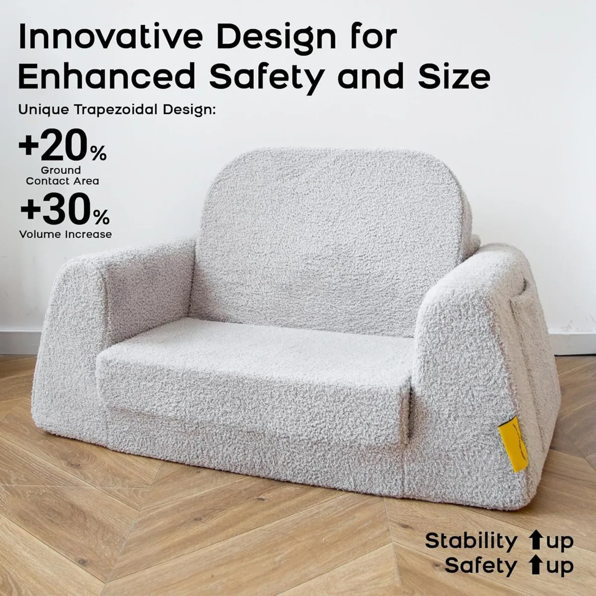 Kids Sofa 2-in-1 Convertible Toddler Chair Comfy - Image 4