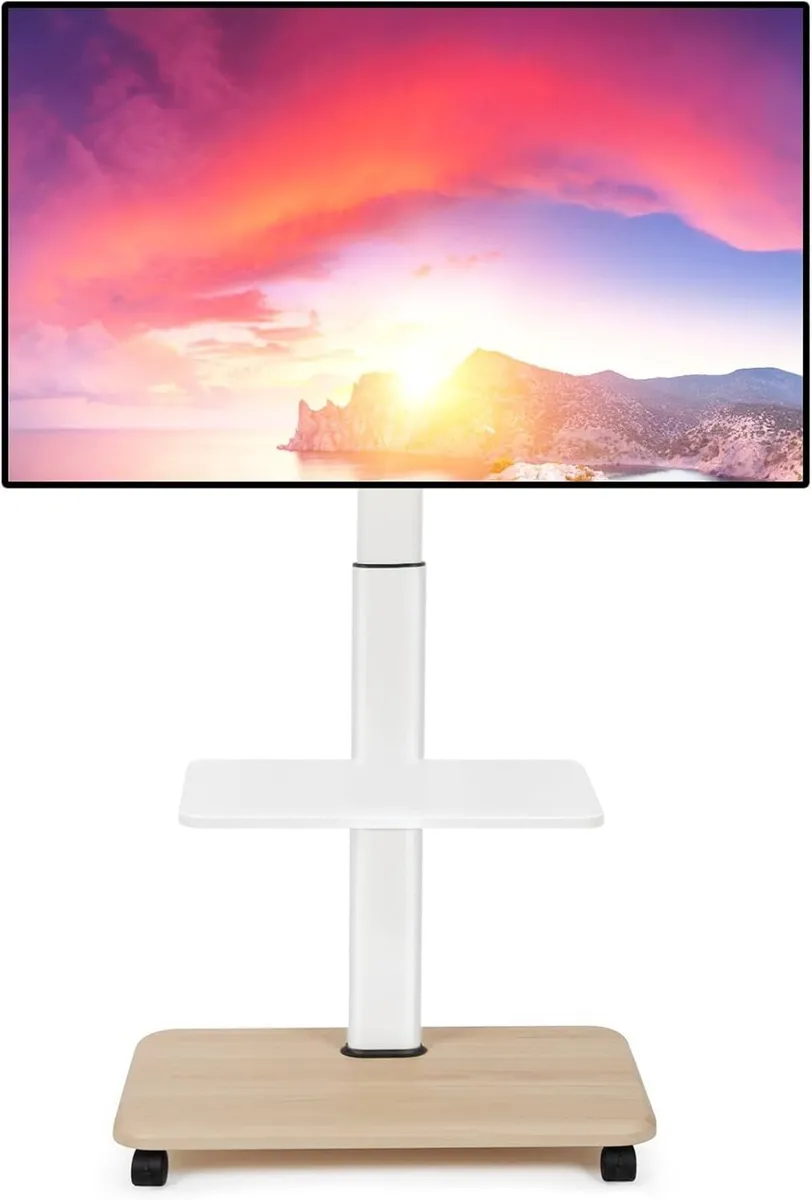 Mobile tv Stand on Wheels Rolling for 32-70 Inch - Image 1