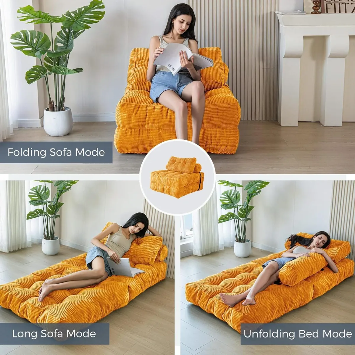 Folding Sofa Bed Convertible Sleeper Chair with - Image 4