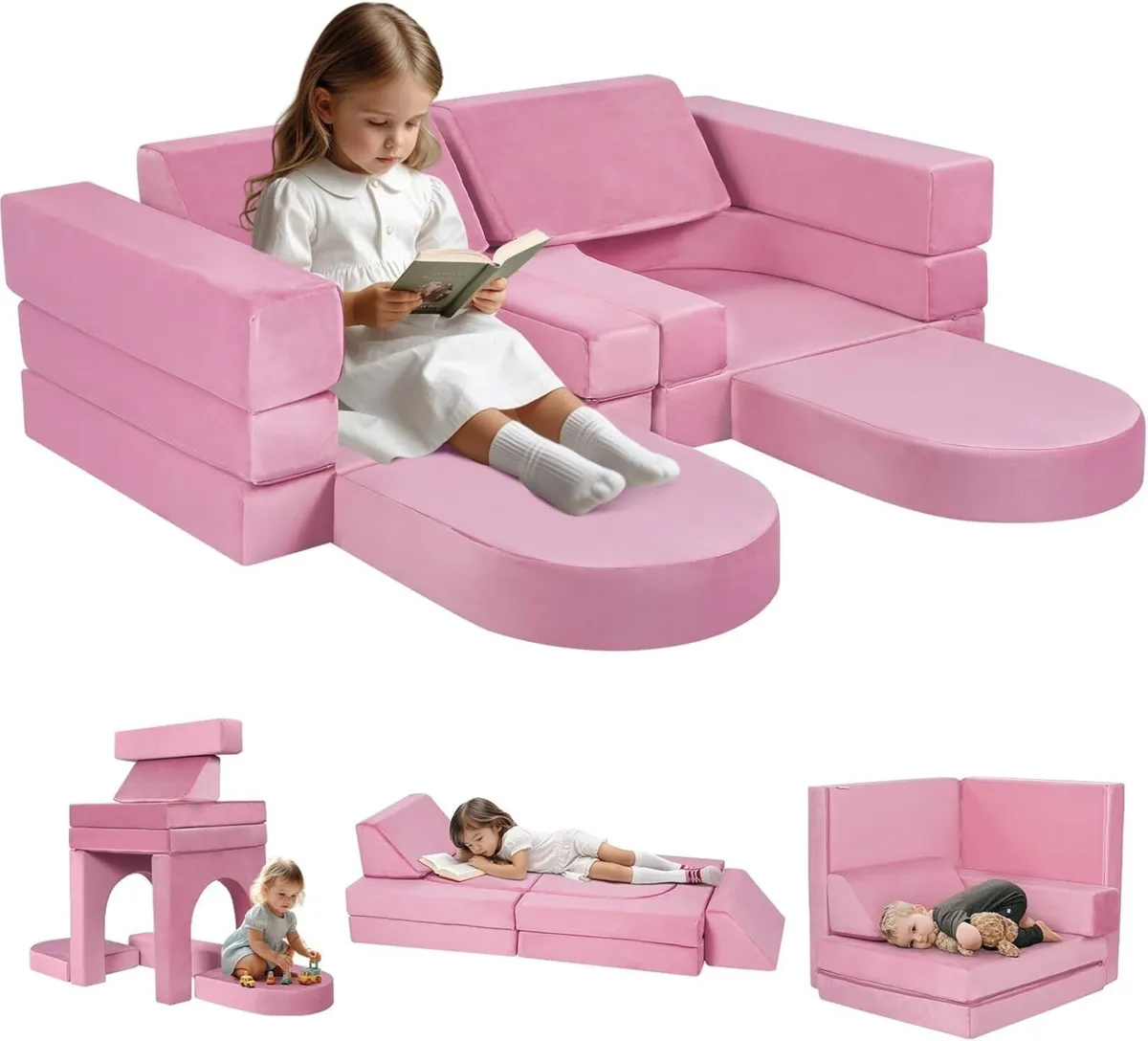 10-Piece Kids Play Sofa Bed Modular Toddler Chair - Image 1