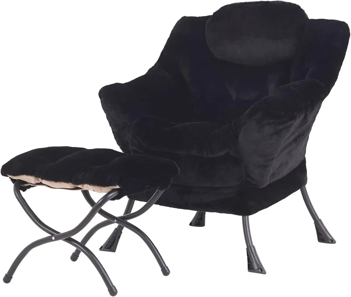 Armchair with Ottoman Comfy Upholstered Lounge - Image 1