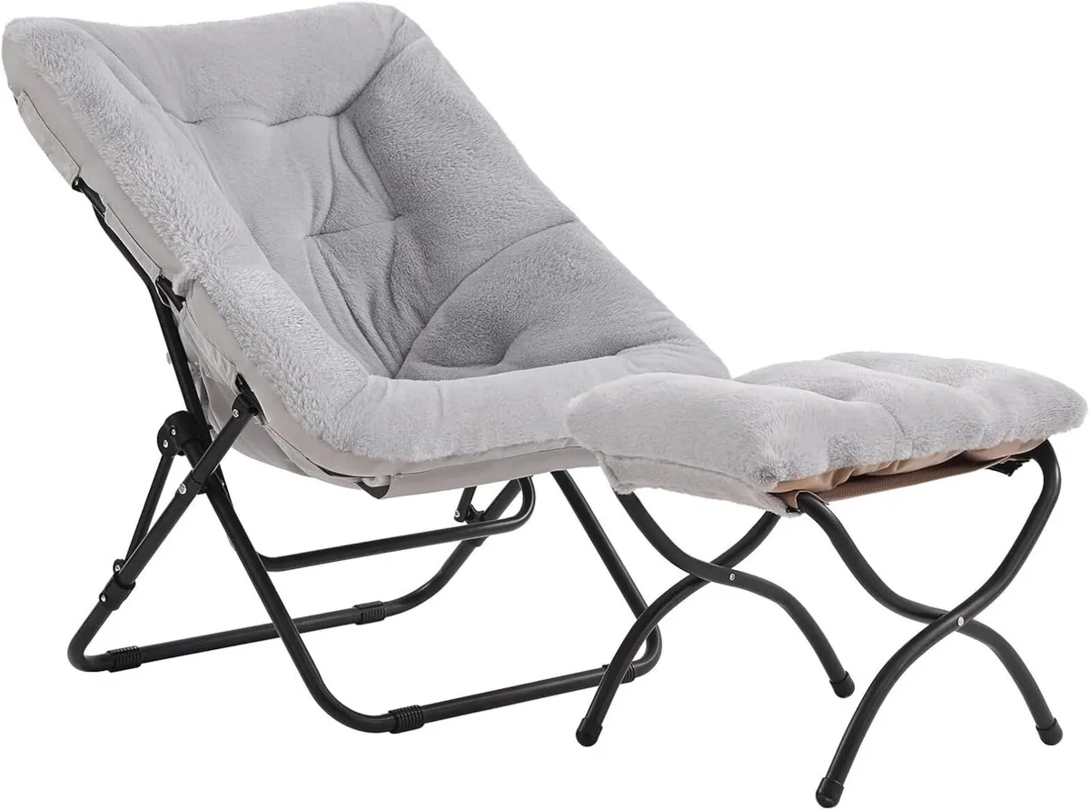 Comfy Saucer Chair with Ottoman Oversized - Image 1