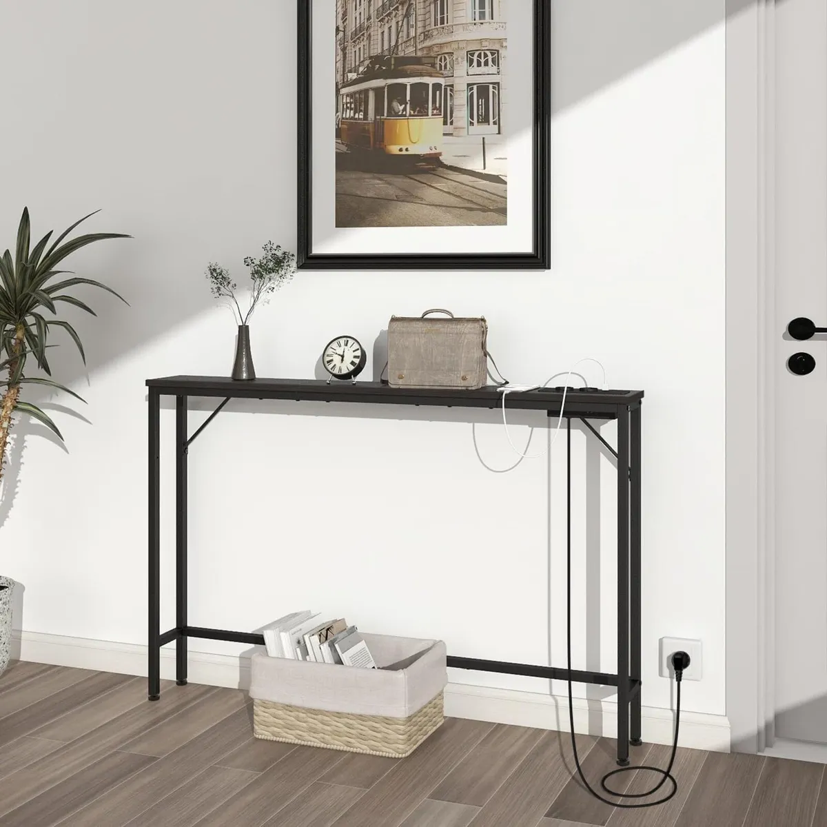 5.9 Inch Console Table with Charging Station and - Image 1