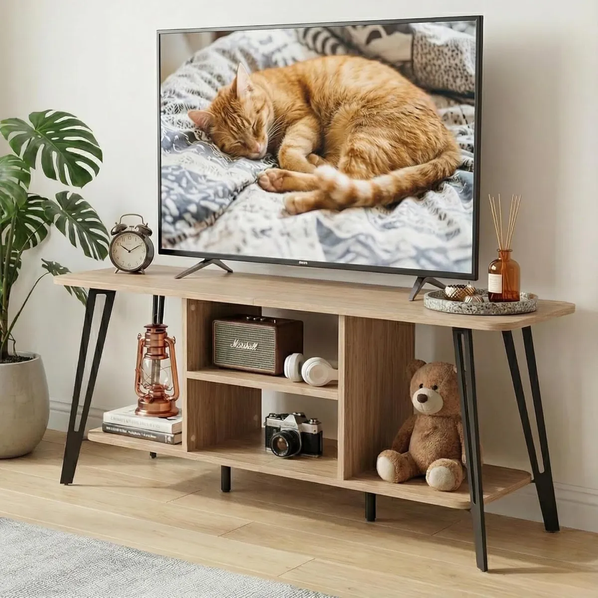 Oak TV Unit for Living Room - 120cm Wooden Stand - Image 2