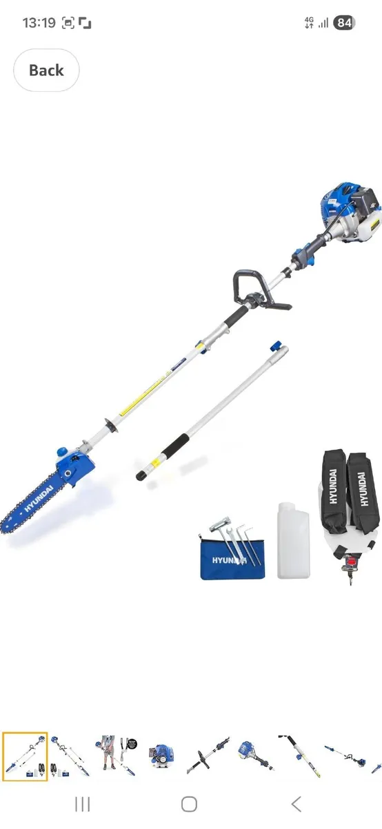 Hyundai 52cc long petrol pole saw - Image 1