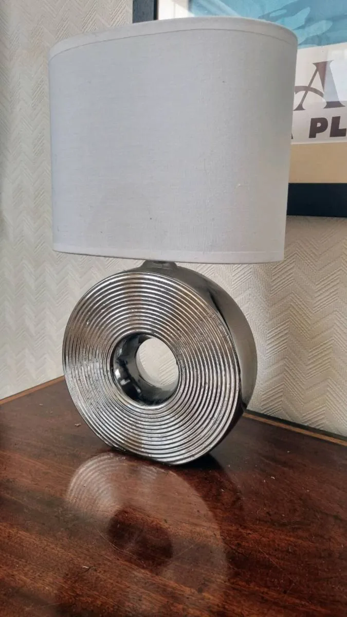 Ceramic Silver Table Lamp - Image 1