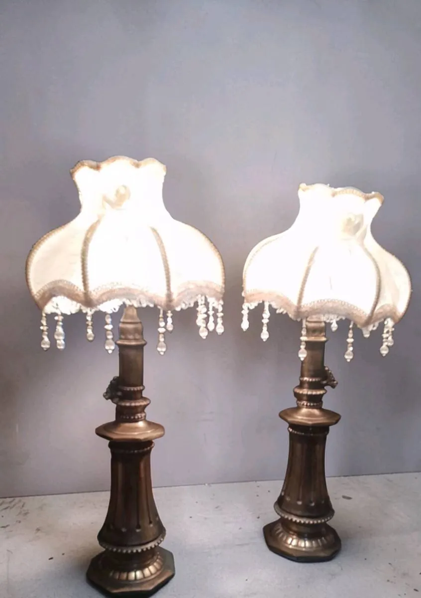 Pair of exquisite tall 19th century lamp - Image 1