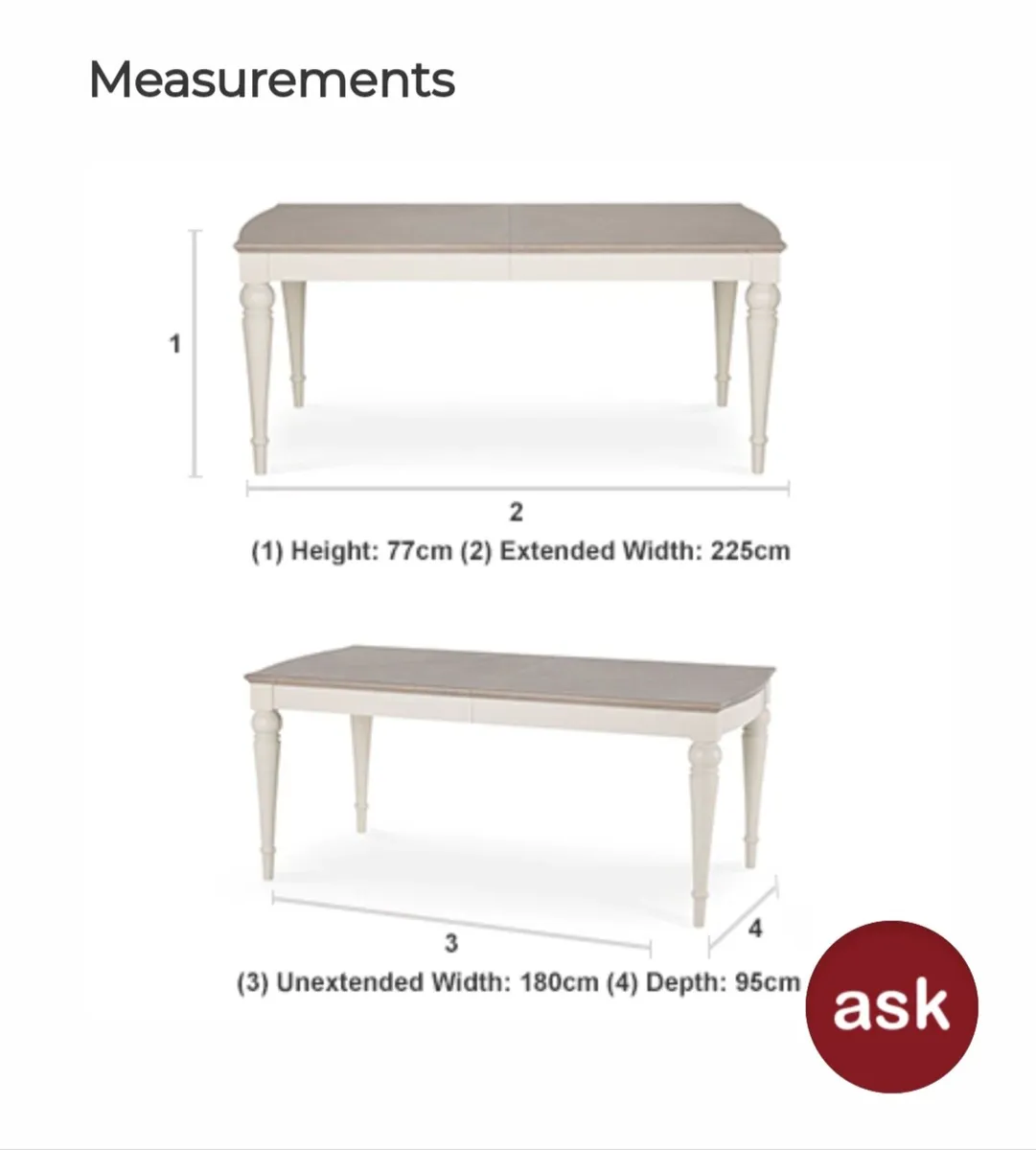 EZ Living Montreux Dining Table & 6 Chairs - Image 4
