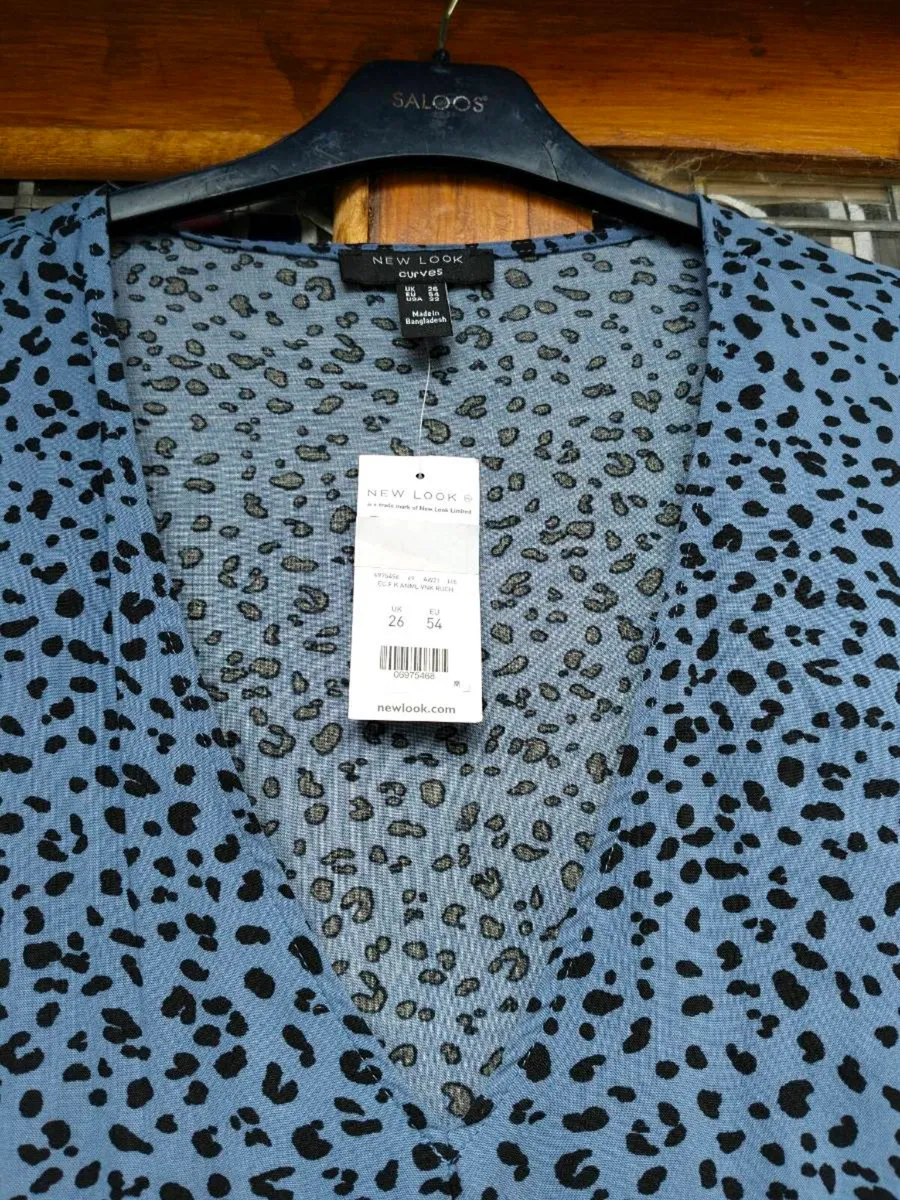 Ladies New look Curves Blue animal print dress, lo - Image 3