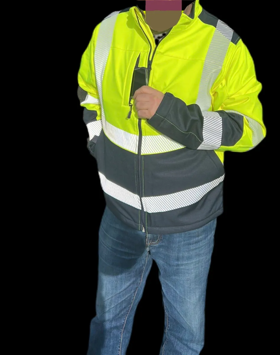 Men's Supertouch Hi Vis Softshell Jacket all sizes - Image 2