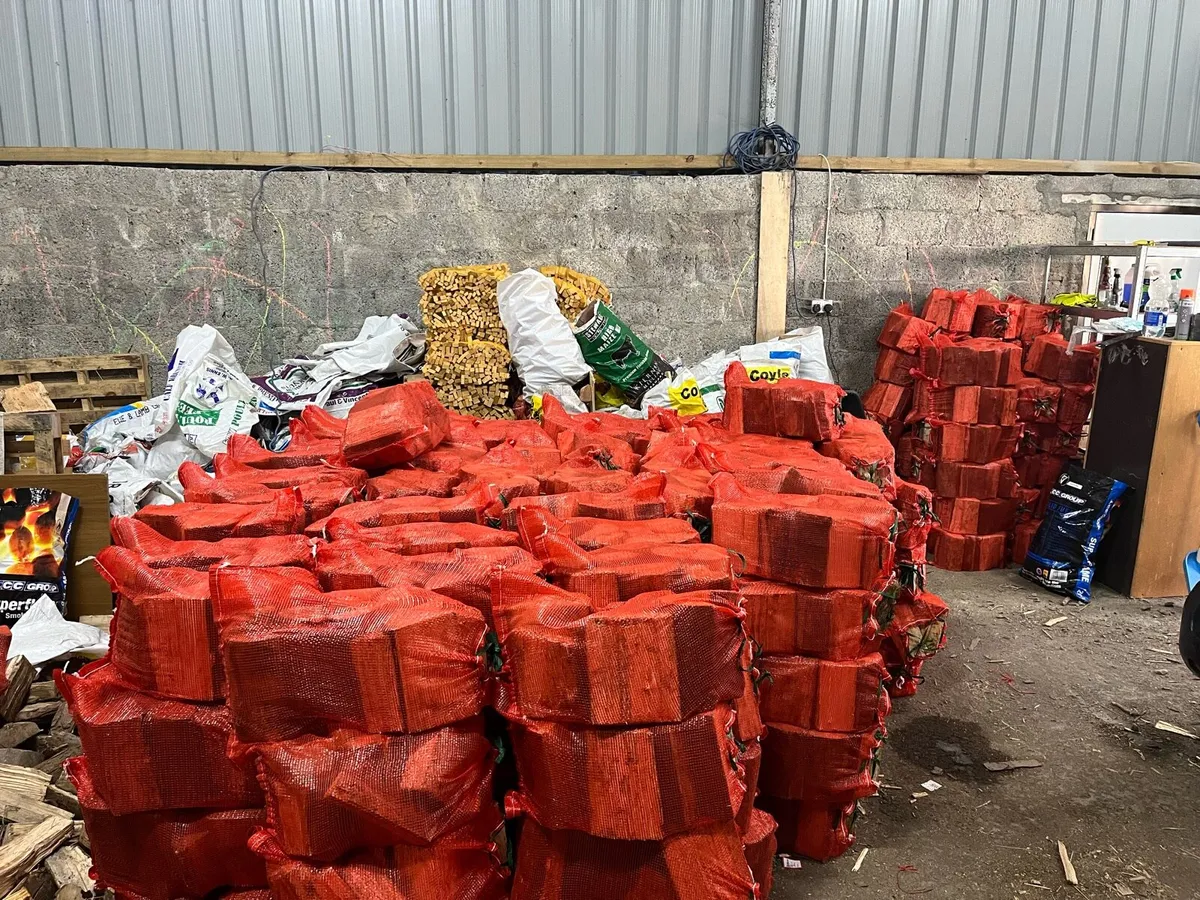 Net bags of firewood