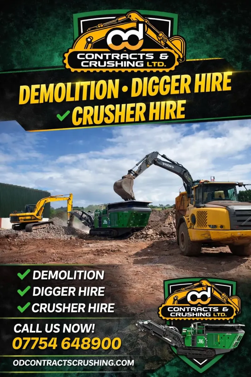 Crusher hire ,demolition  ,digger hire - Image 1