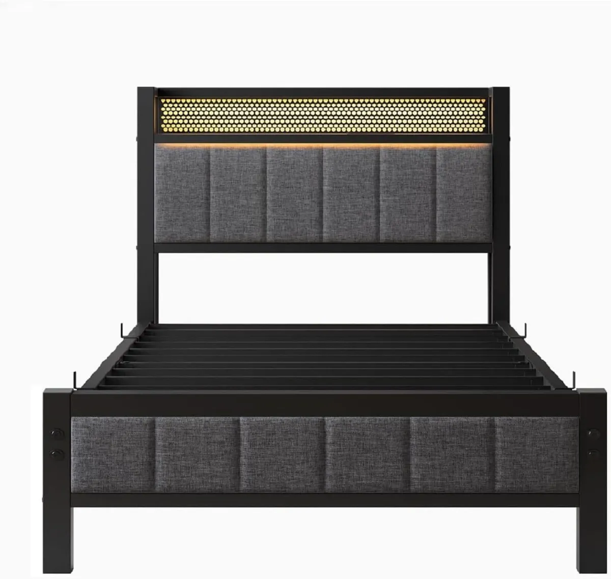 Single Bed Frame with Upholstered Headboard - Image 3
