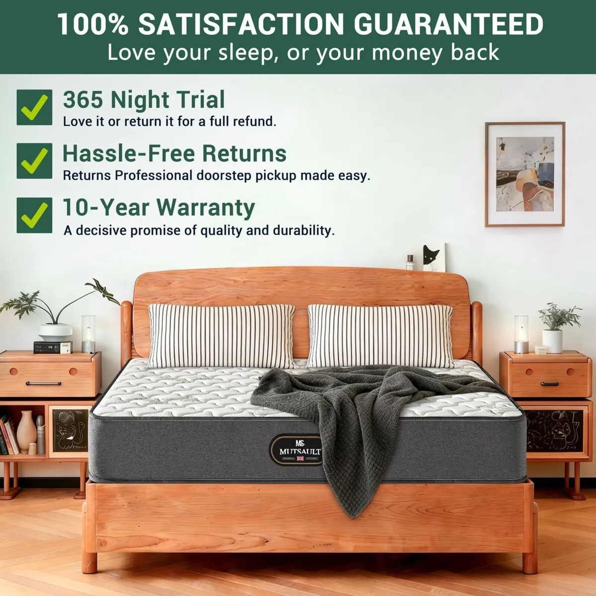 Single Mattress 3FT Hybrid Pocket Sprung with - Image 2