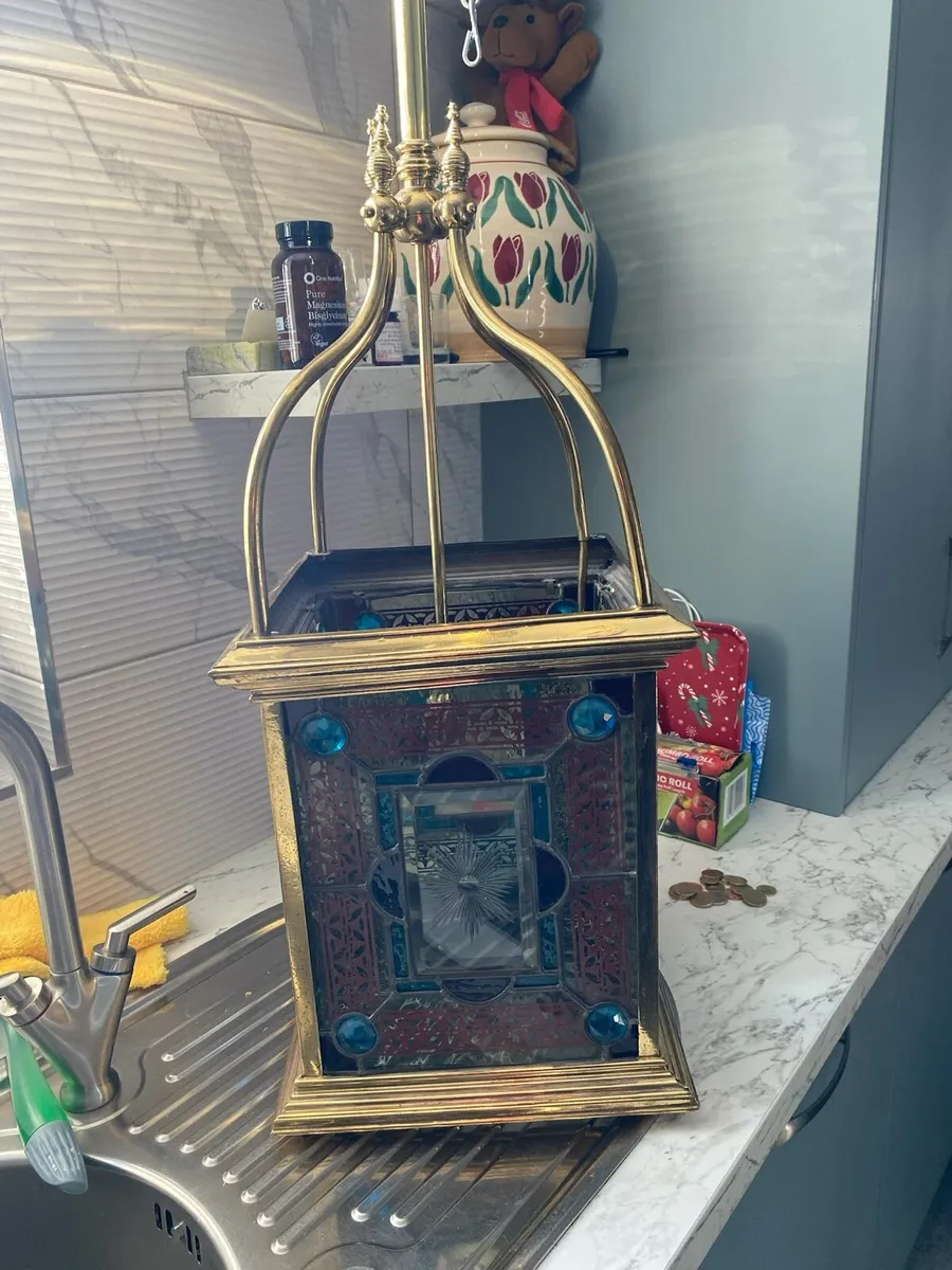 Amazing antique Edwardian brass hall lantern - Image 2