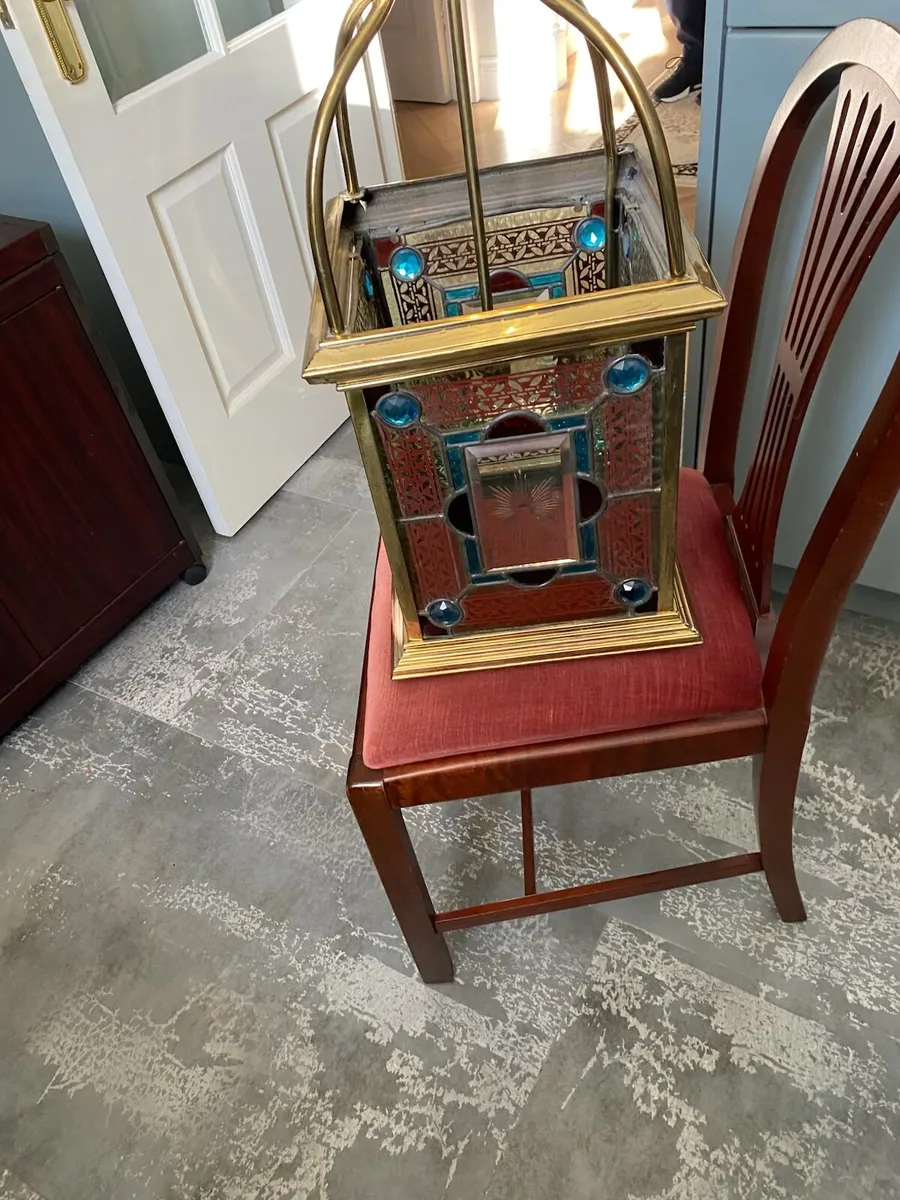Amazing antique Edwardian brass hall lantern - Image 4
