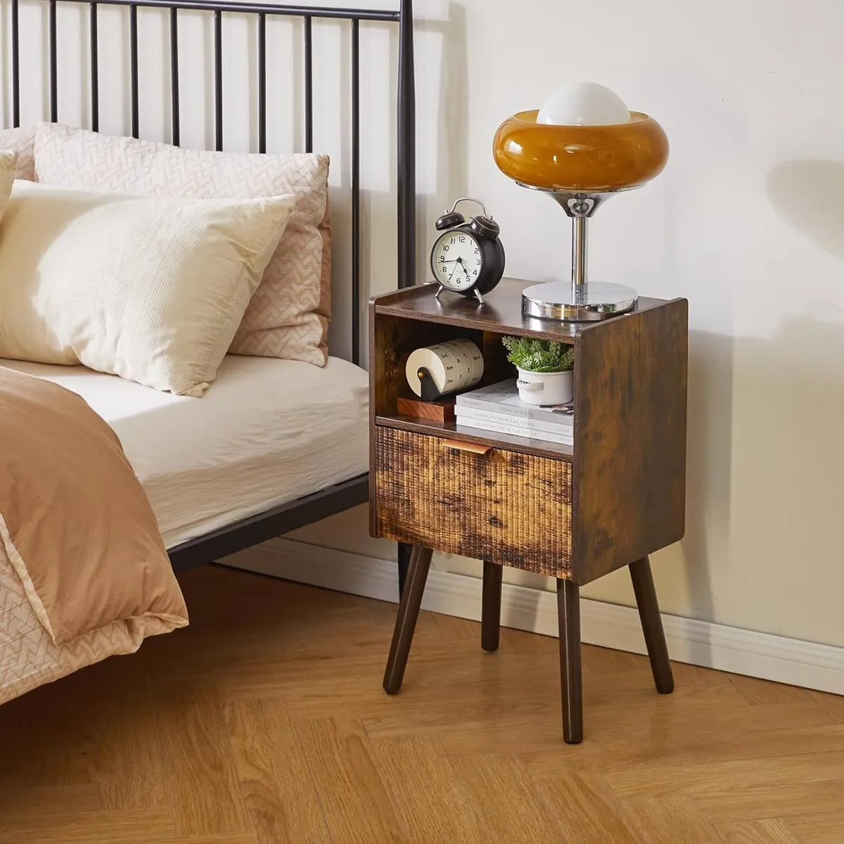 Bedside Table Modern Nightstand with Drawer Small - Image 2