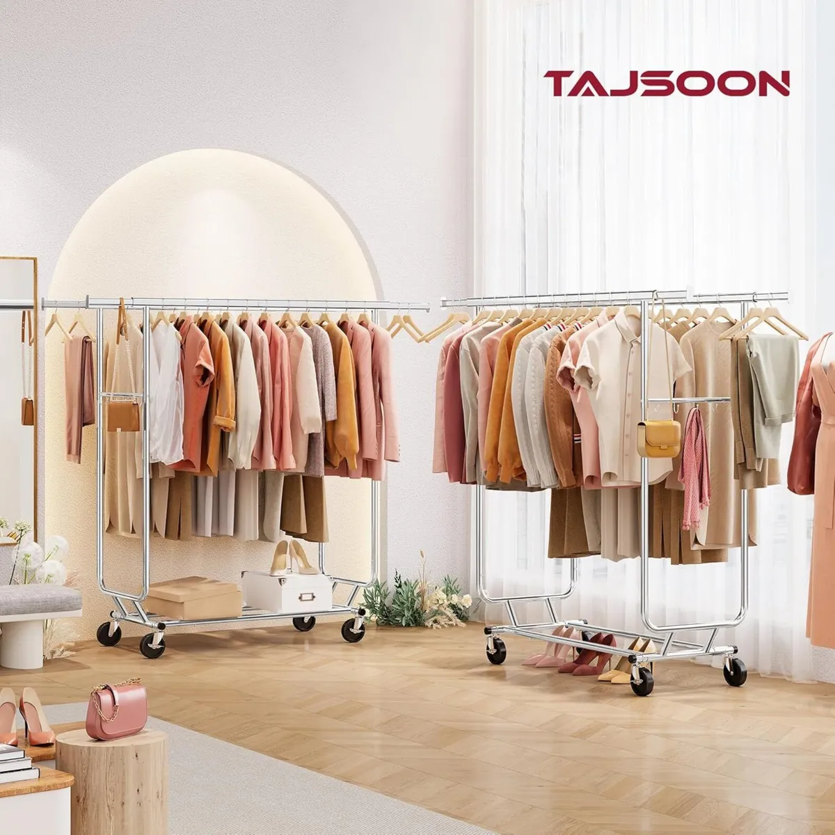 Double Rod Heavy Duty Clothes Rack 480 LBS - Image 2