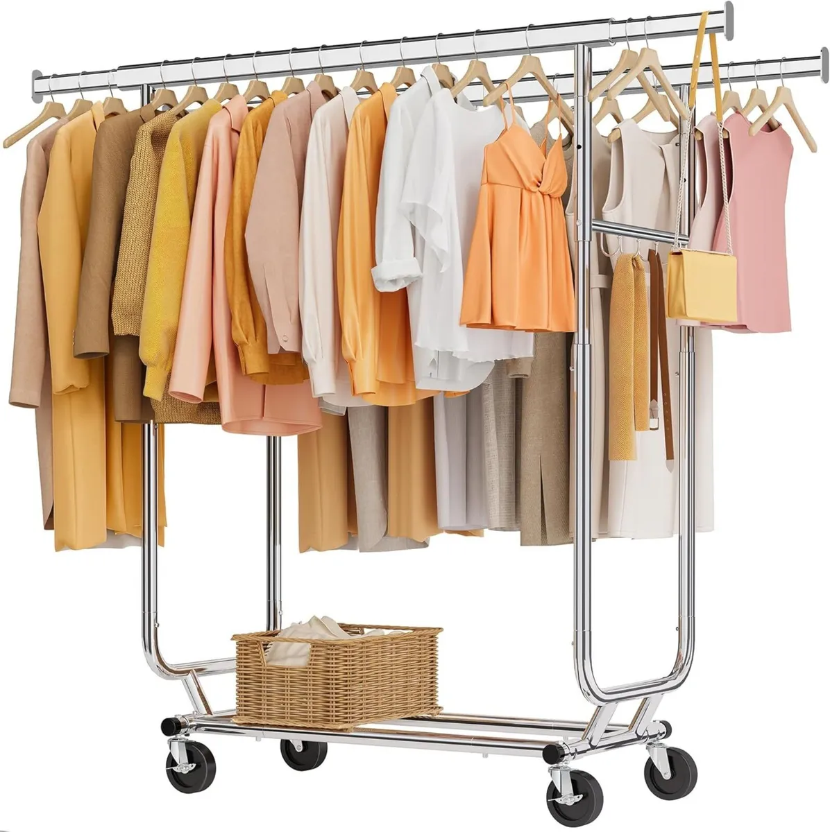 Double Rod Heavy Duty Clothes Rack 480 LBS - Image 1