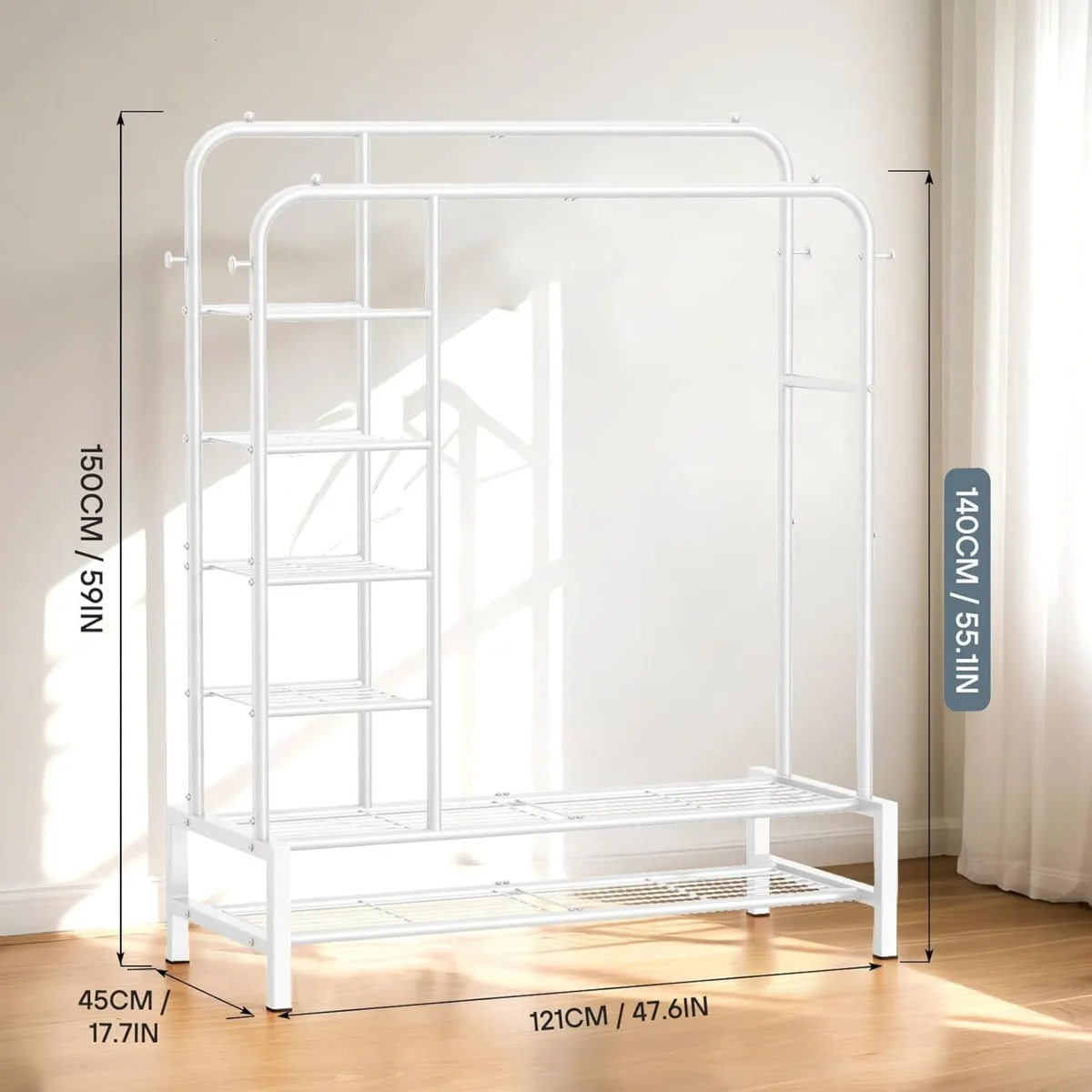 Clothes Rail for Bedroom - 100KG Clothing Hanging - Image 3