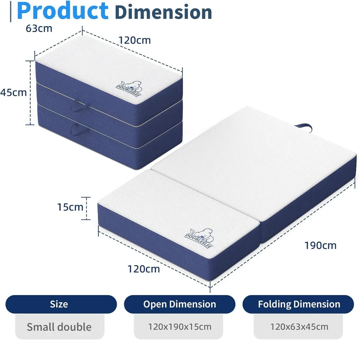 Folding Small Double Mattresses 4ft 6 Inch - Image 2