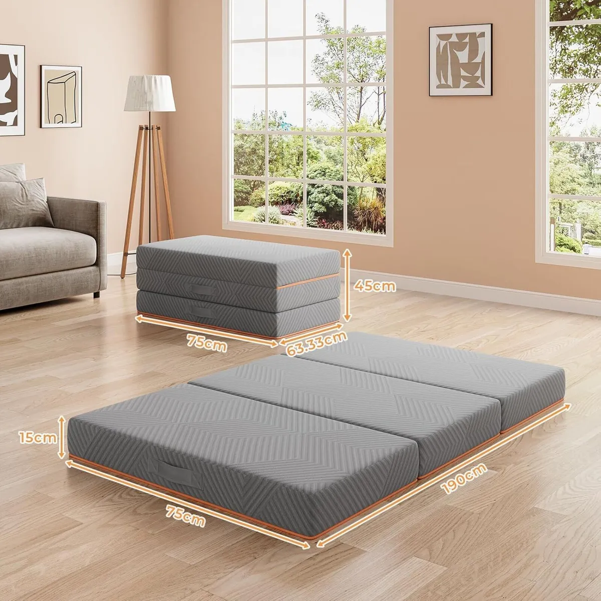 Folding Mattress Small Single 75x190cm 15CM Gel - Image 2