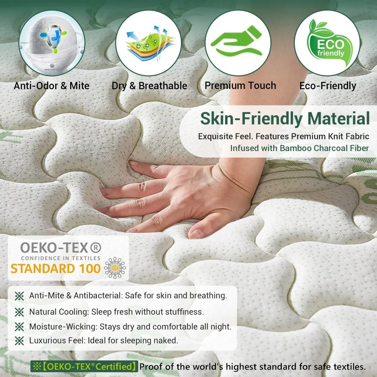 Small Single Mattress 2FT6 Hybrid Pocket Sprung - Image 3