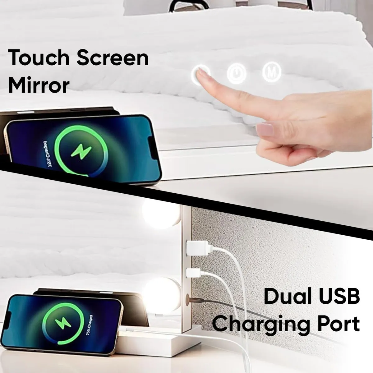 Hollywood Mirror Vanity with Dimmable Bulbs 3 - Image 3