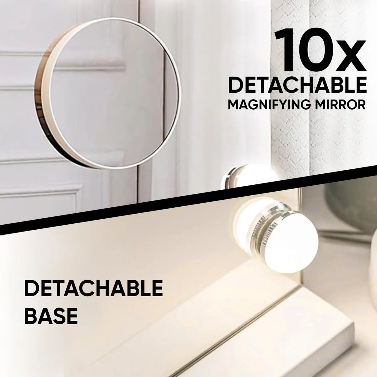 Hollywood Mirror Vanity with Dimmable Bulbs 3 - Image 4