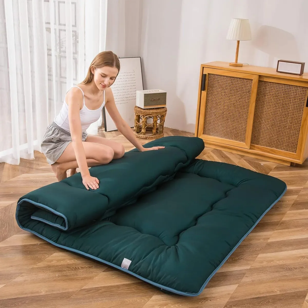 Futon Mattress Padded Japanese Floor Quilted Bed - Image 2