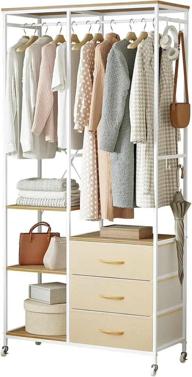 Heavy Duty Clothes Rail Rack Clothing Rails Open - Image 1