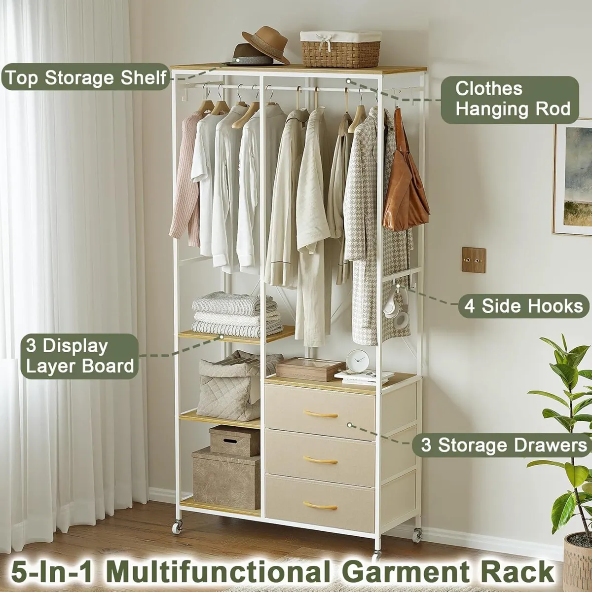 Heavy Duty Clothes Rail Rack Clothing Rails Open - Image 4