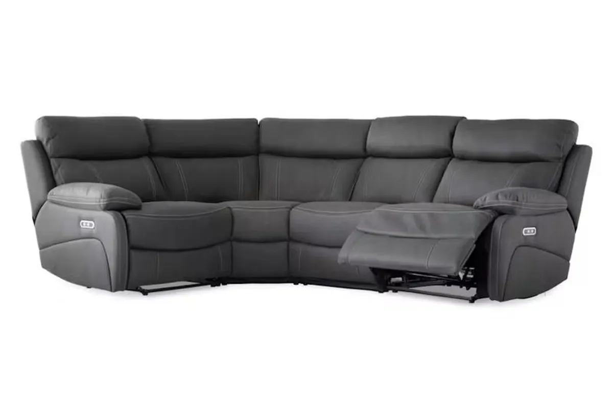 Hardy Corner Sofa | USB | Power Recliner | Grey - Image 1