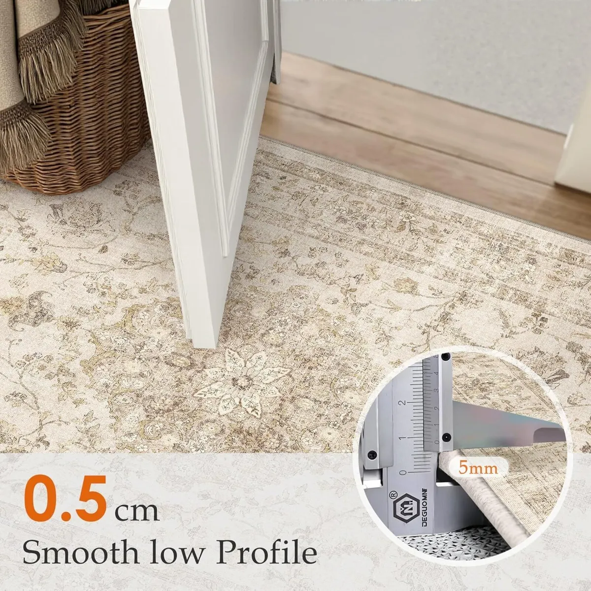 Beige Rugs Living Room 200x300cm Vintage Machine - Image 3