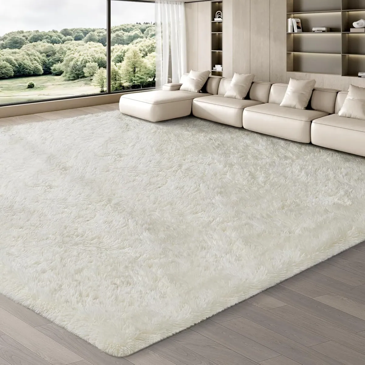 Rugs Living Room 240 x 340 cm Cream Area Rug Anti - Image 1