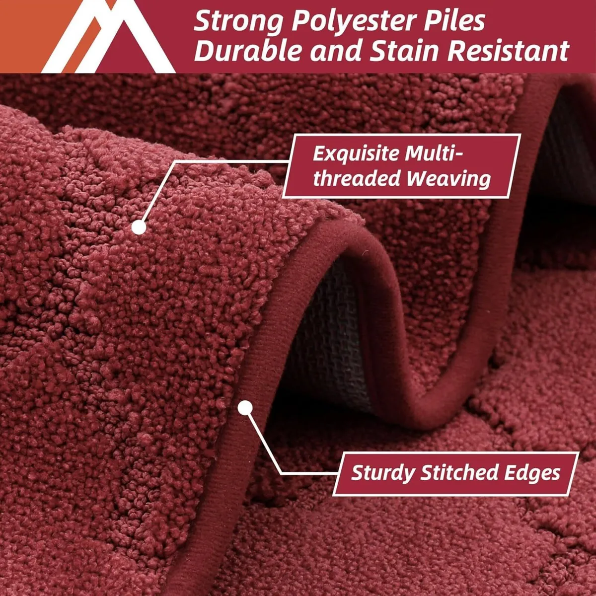 COSY HOMMER Nonslip Kitchen Rug Set 2 Pack - Image 3