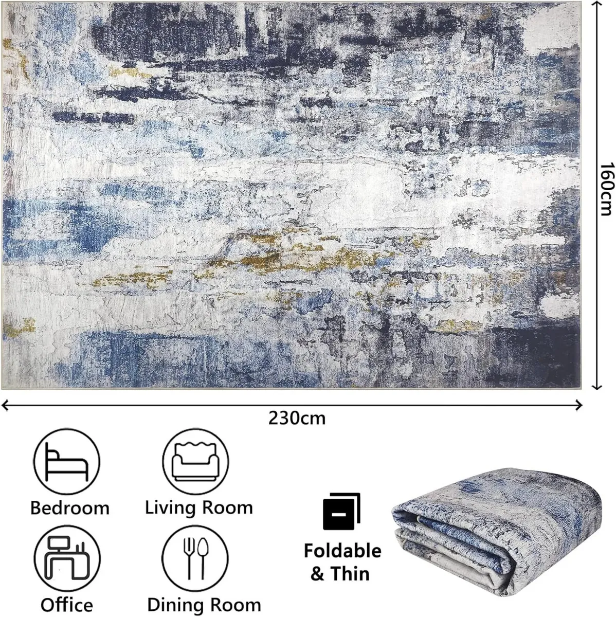 Area Rug Modern Abstract Rugs Living Room Large - Image 2