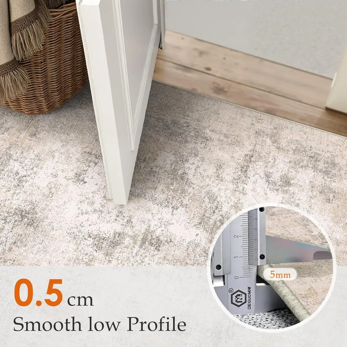 Beige Abstract Area Rug Living Room Extra Large - Image 3