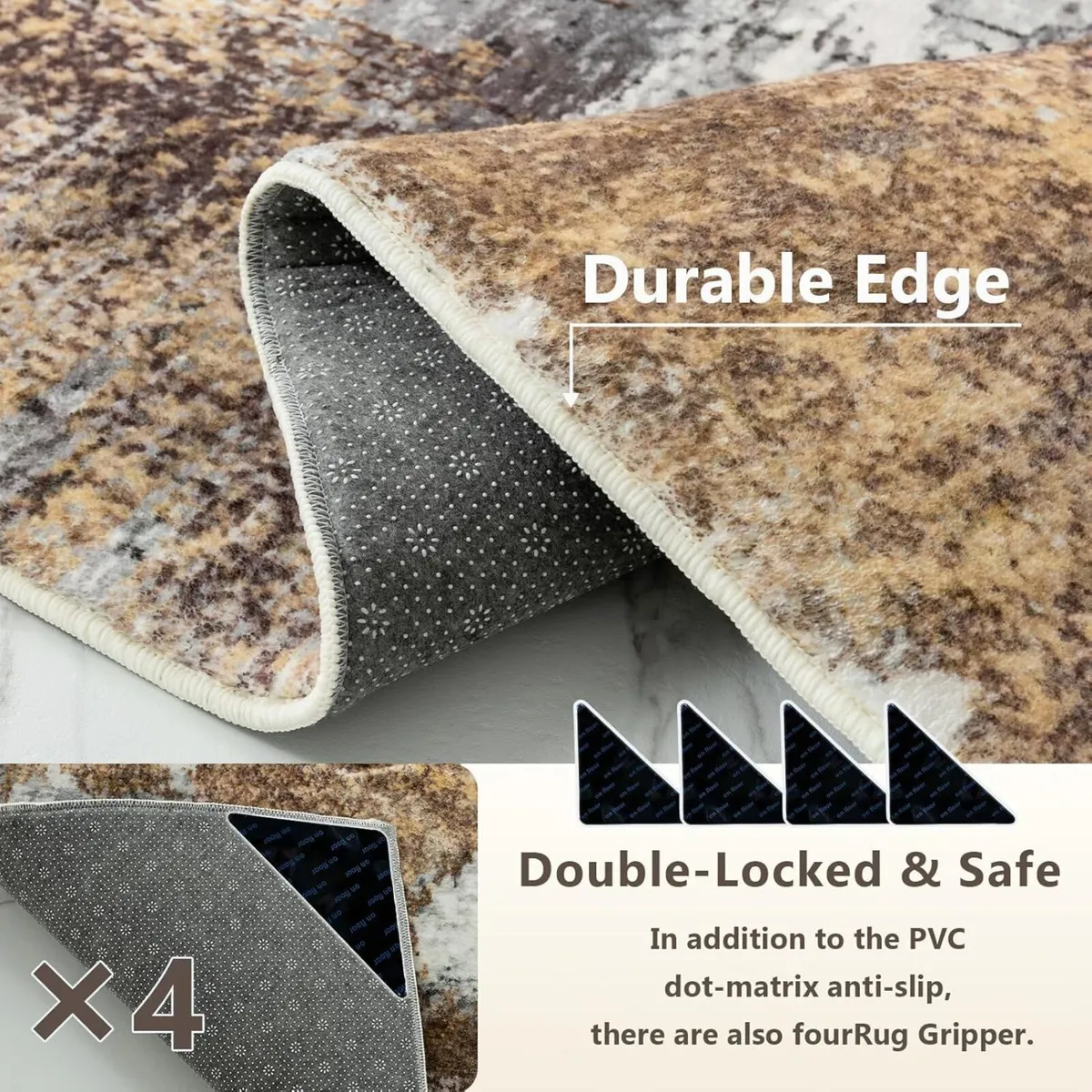 Area Rug Abstract 14.5mm Thick Rugs Modern Soft - Image 4