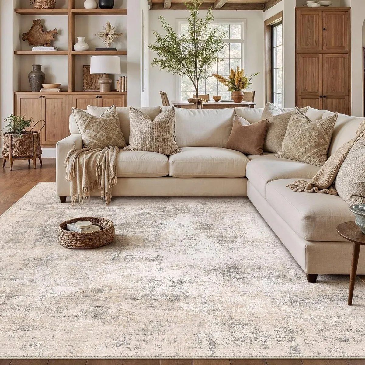 Modern Abstract Area Rug Living Room Extra Large - Image 1