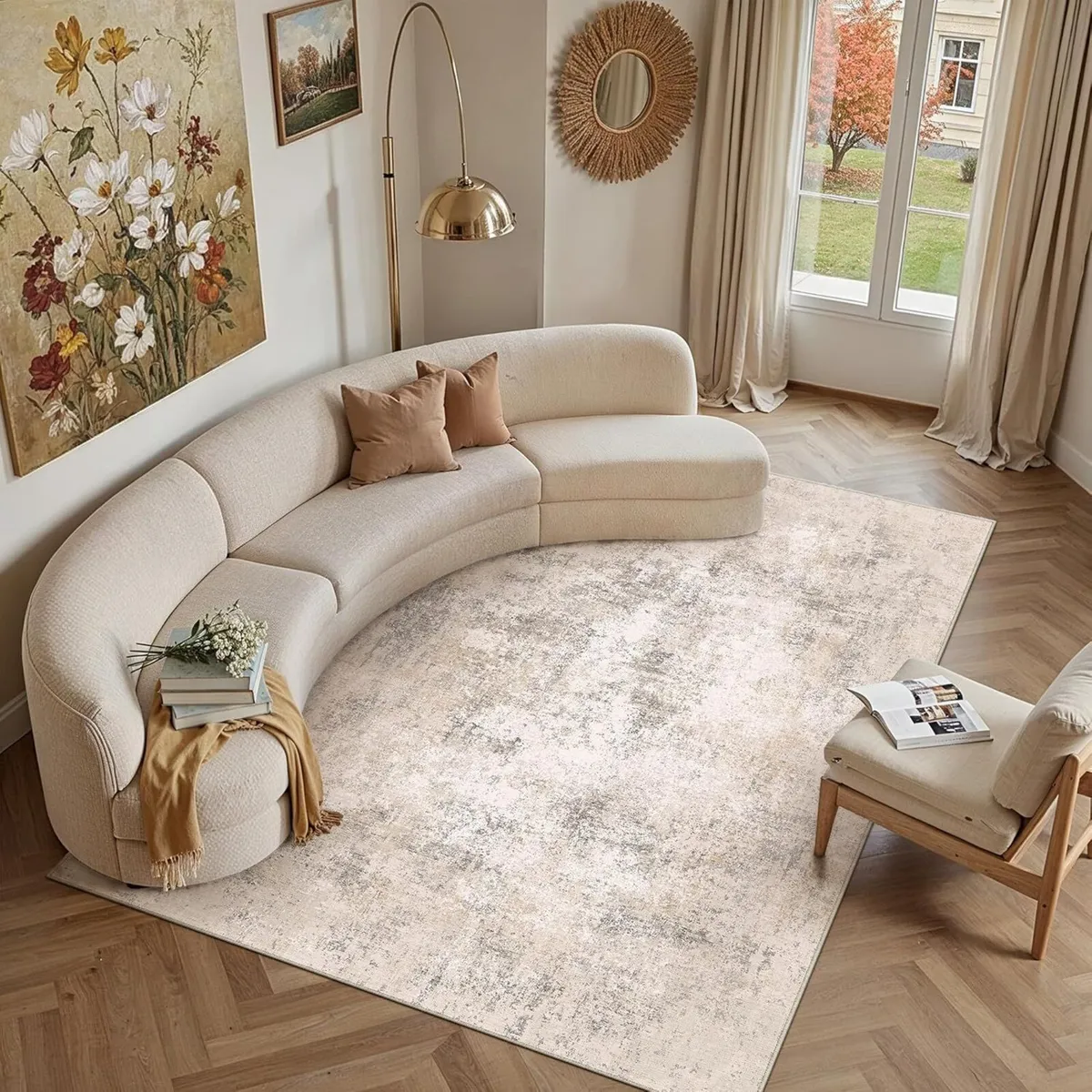 Modern Abstract Area Rug Living Room Extra Large - Image 4