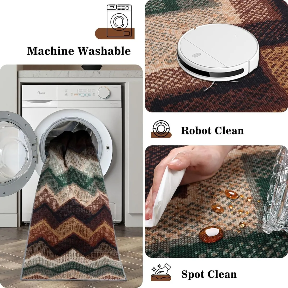 Boho Runner Rugs for Hallway Non Slip 60x300cm - Image 4