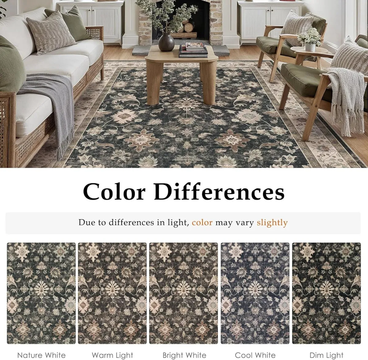 Rugs Living Room 240x300 cm Vintage Washable Non - Image 2