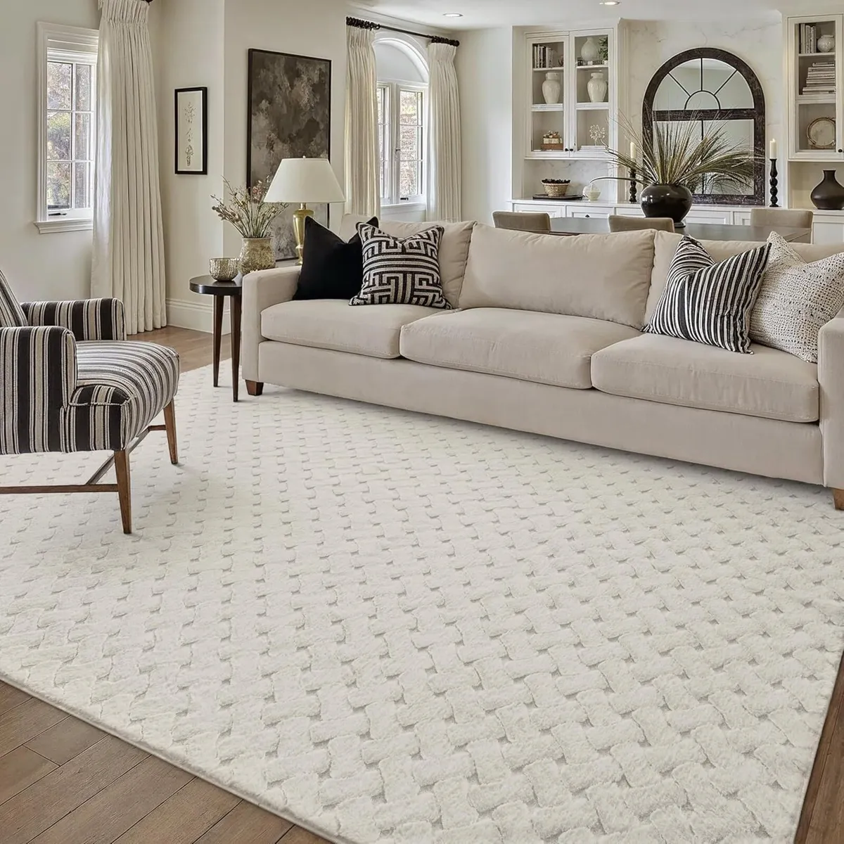 Cream Rugs Living Room 200x300cm Bedroom Large - Image 3